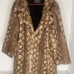BRAND NEW designer FAUX FUR TRENCH COAT!!